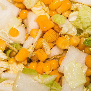 沙拉北京白菜玉米背景图片