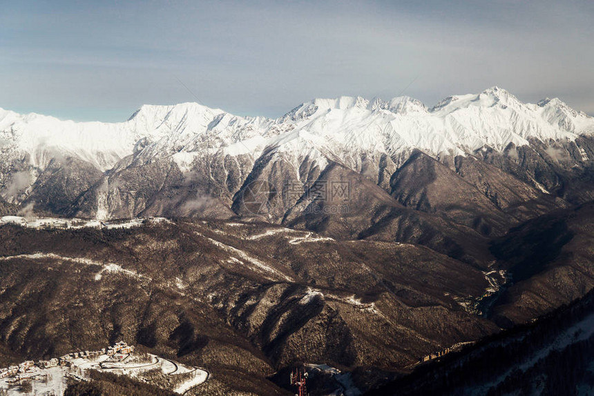 雪板滑雪者滑雪胜地山图片
