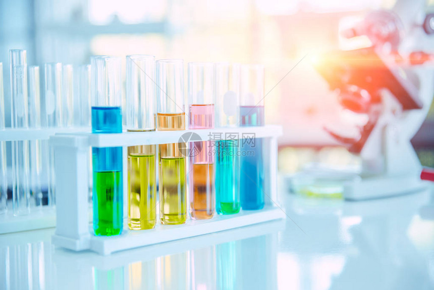 科学实验室化学溶液在医疗行业背景测试管图片