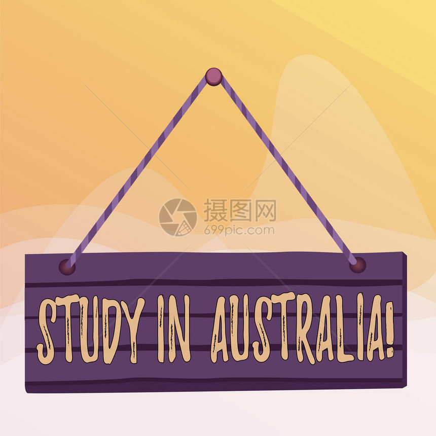 写笔记显示在澳大利亚学习出国订单完成学业的经营理念木板钉针弦板彩色图片