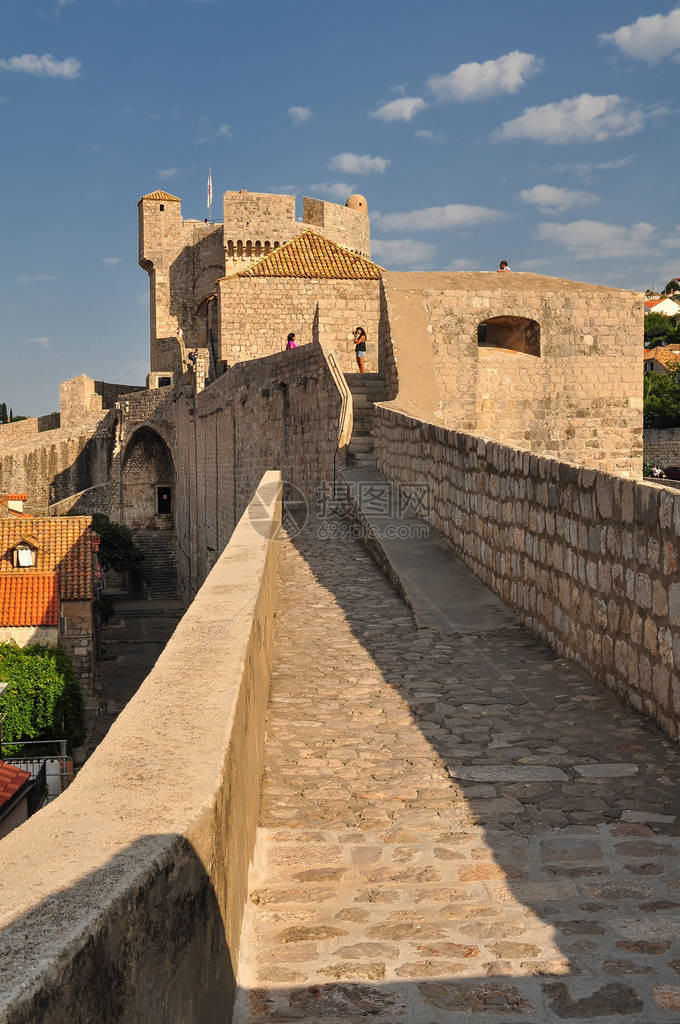 Dubrovnik克罗地亚从城墙上看图片
