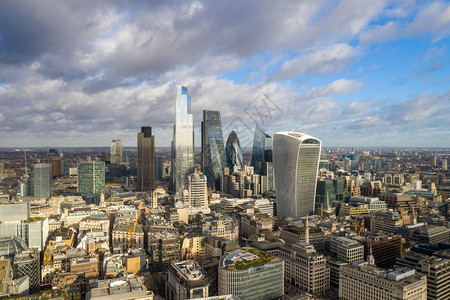 伦敦市中心空中全景图片