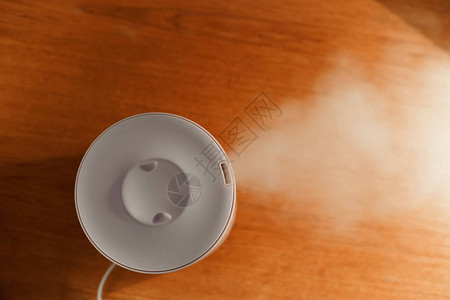 家用加湿器将蒸汽散布到客厅图片