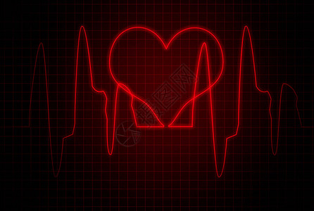 心率监测心图心电图红心背景图片