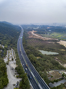 广西南宁市郊区高速公路空中摄影业10月2背景图片