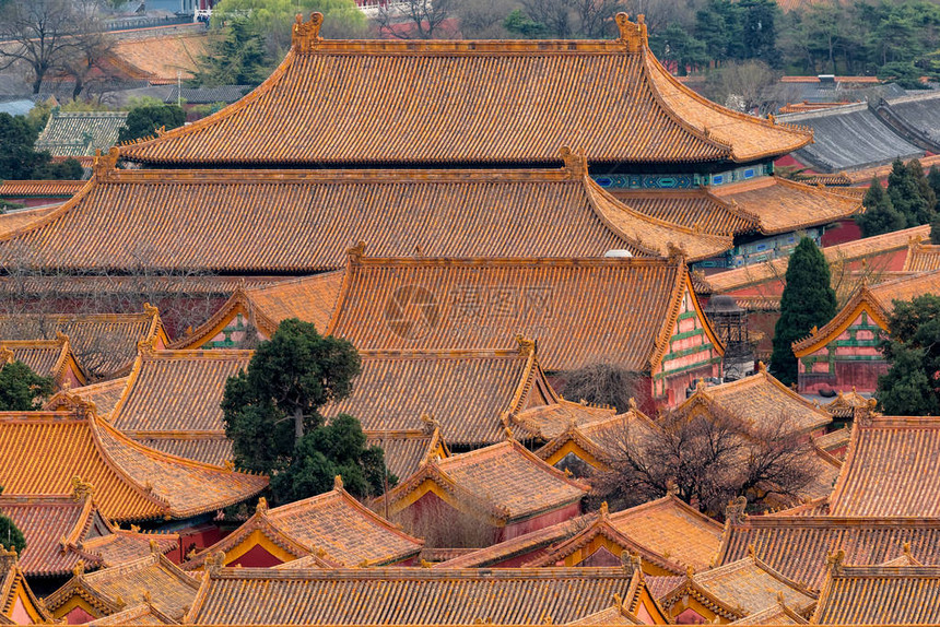 黄屋顶紫禁城从北京图片