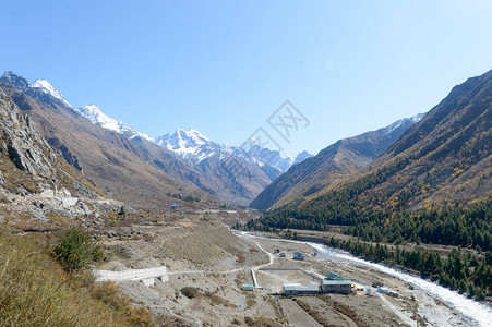 全景喜马拉雅山高地群岛山谷图片