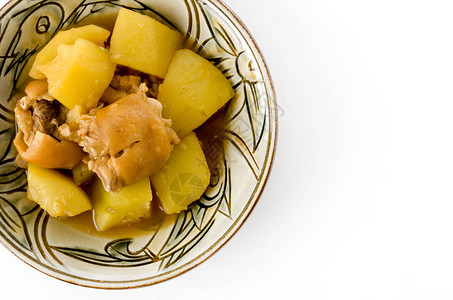 日本料理Nimono炖猪脚和木瓜图片