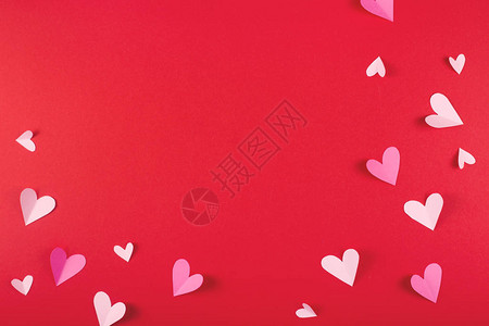 红和粉红的心图片
