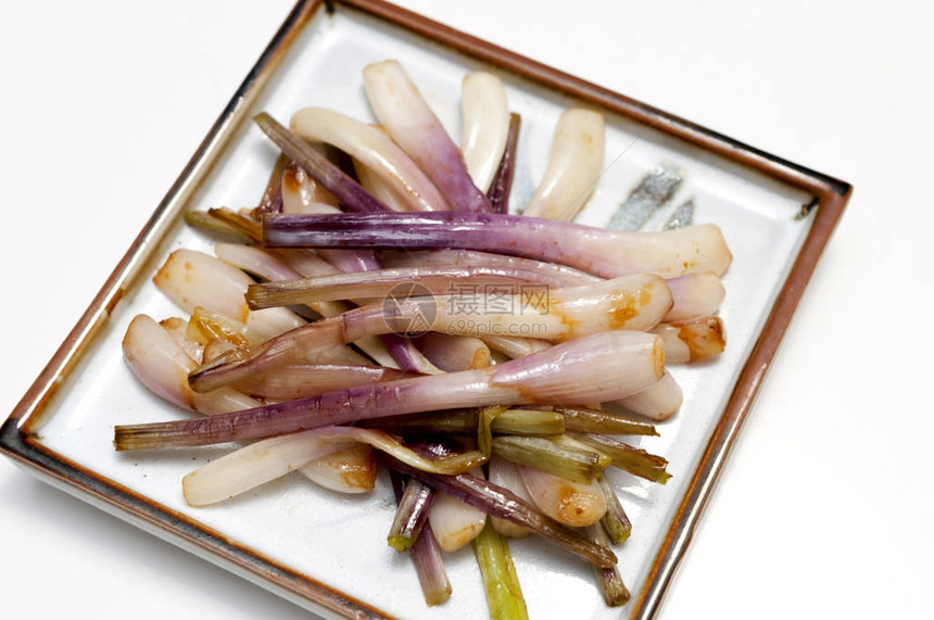 日本菜炒青葱在日本被称为Rakky图片