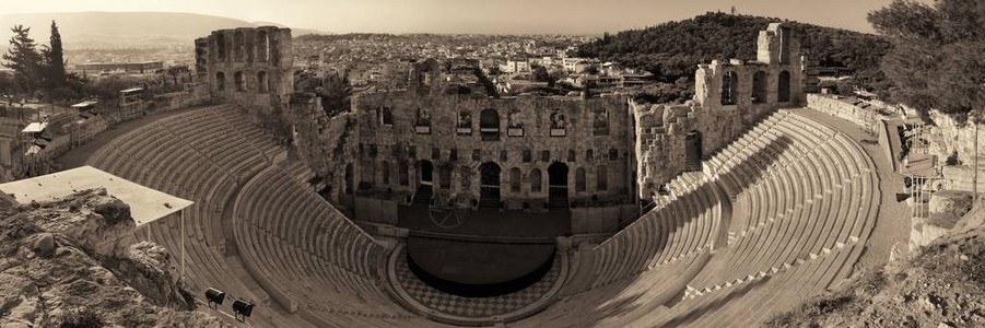 希腊雅典Acropolis历史遗迹的HerodesAttic图片