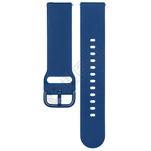 用于运动手表和智能工具的深蓝硅胶带白背景上的单色固图片