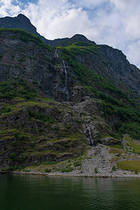 山脉村庄和挪威峡湾Neroyfjord松恩峡湾2019图片