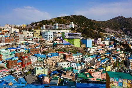韩国釜山甘川文化村图片
