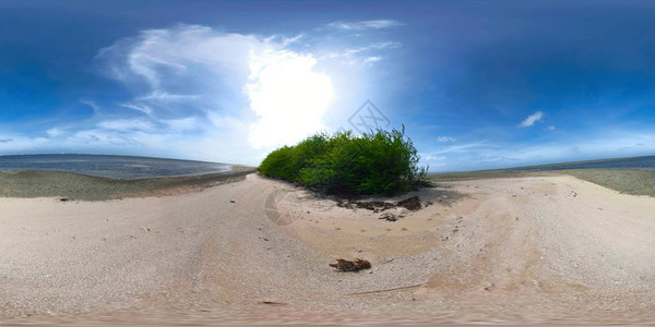 热带岛屿上的荒凉沙滩360VR菲律宾暑假和图片