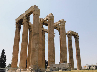 希腊雅典神宙斯寺庙的废图片