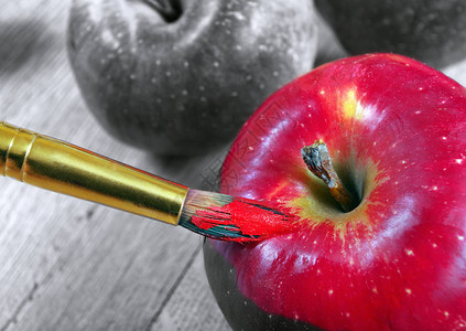 为这个世界着色艺术家画笔一个苹果颜色和形状图片