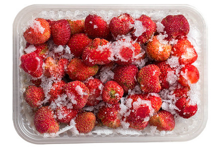 冷冻的红草莓冷冻的熟莓子图片