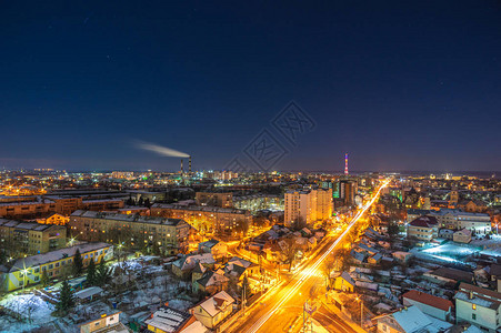 从高处看乌克兰城市夜景图片