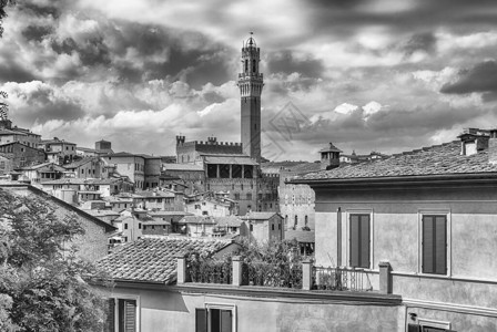 在意大利最受访人数最多的旅游景点之一锡耶纳市中心Sien图片
