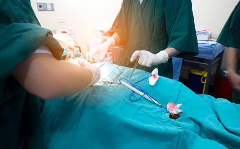 Roo进行外科手术的医务队工作图片