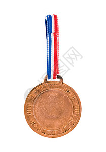 铜奖牌孤立在白色背景上图片