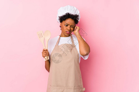 年轻的非裔美国厨师女图片