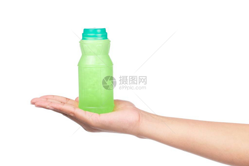 Pandan健康饮用白底孤立的瓶子图片