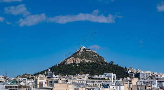希腊雅典利卡贝图斯山城市风景莱卡维托斯山阳光明媚图片