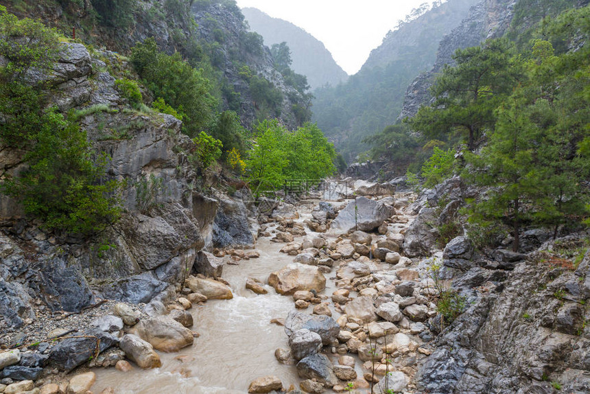 雨中山河暴风雨的景观图片