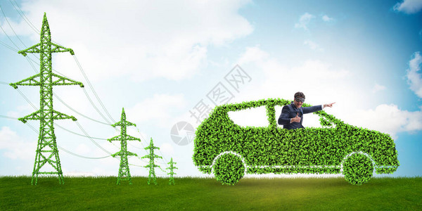 电动汽车和绿色能源概念图片