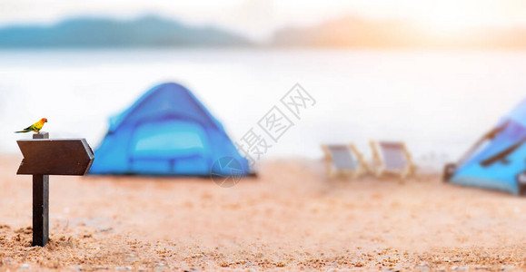 暑假和度假旅行概念自然公园的露营和帐篷图片