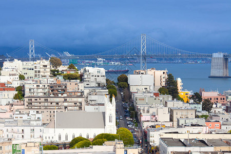 寸滩大桥旧金山半岛高楼高清图片