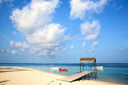 毛里求斯热带白色热带海滩图片