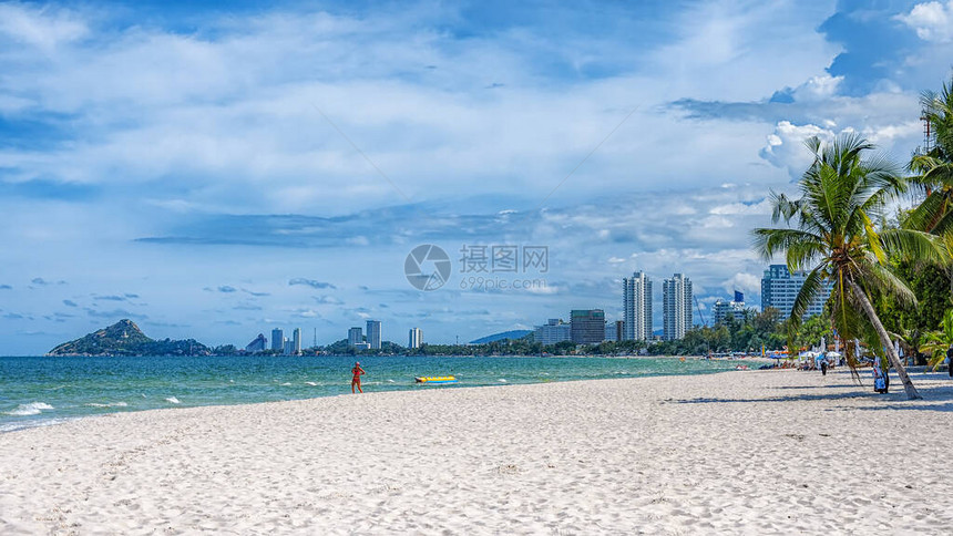 泰国华欣的海岸线向该地区豪华旅馆看去17图片