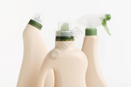 不同表面的生物化学瓶子文字或标志空置的地方白背景春季常规图片