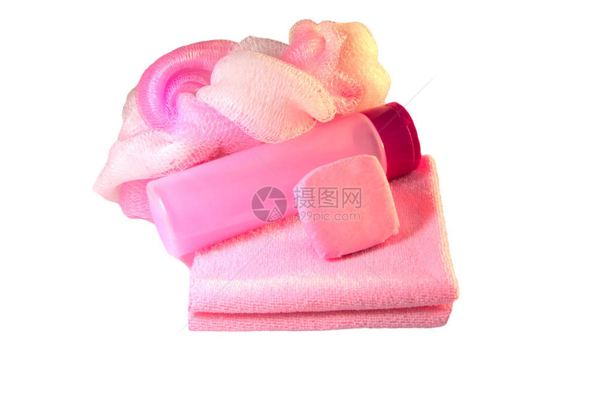 粉色肥皂和洗发水隔离卫生用品粉色衣服图片