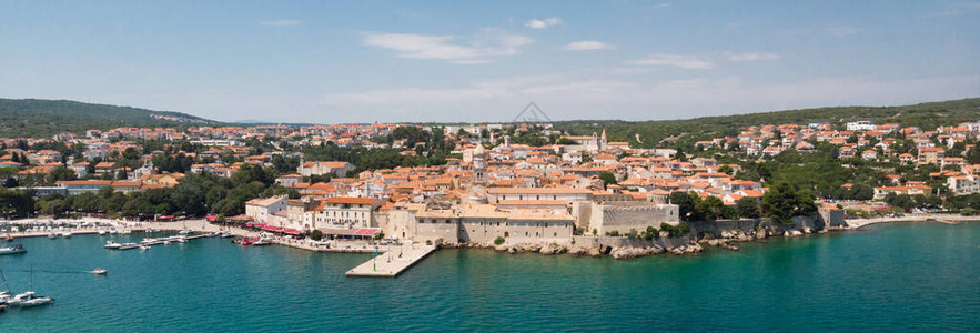 地中海沿古老城镇Krk克罗地亚克兰岛Krk欧图片