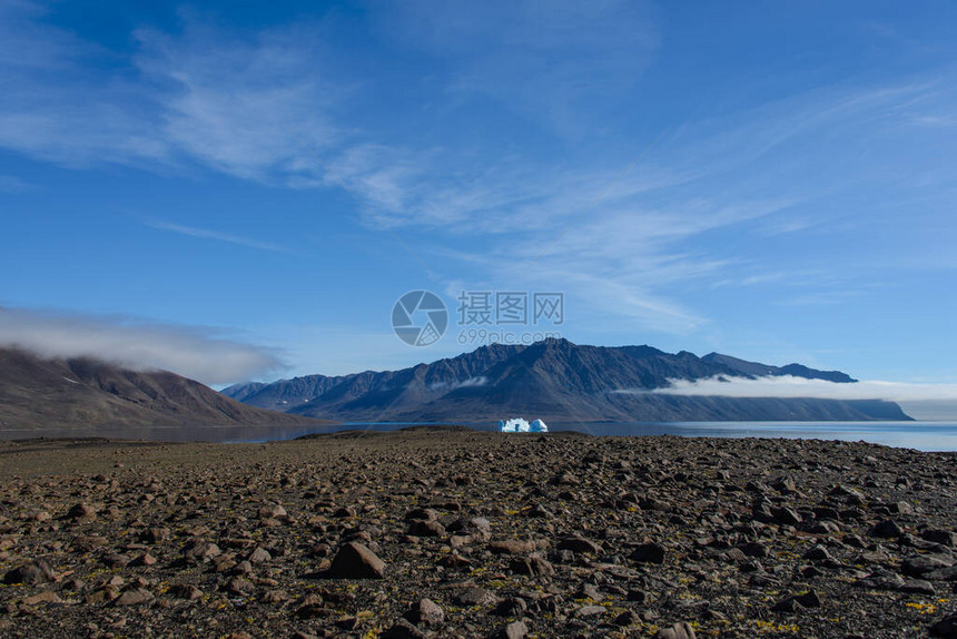 夏天格陵兰有美丽的风景和冰山阳图片