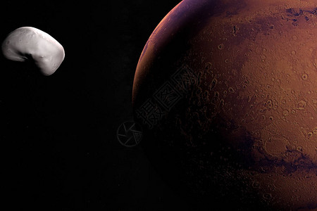 月球马提安迪莫斯火星II号环绕图片