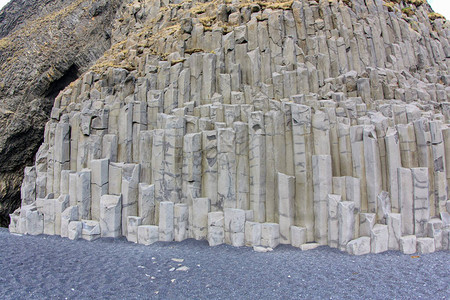 冰岛的轻玄武岩柱形成背景图片