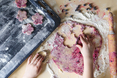 烤饼干食物收据天然原料自制面包烹饪儿童手图片