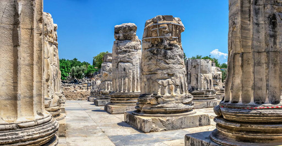 位于土耳其迪马的阿波罗圣殿东面一柱子的基地图片