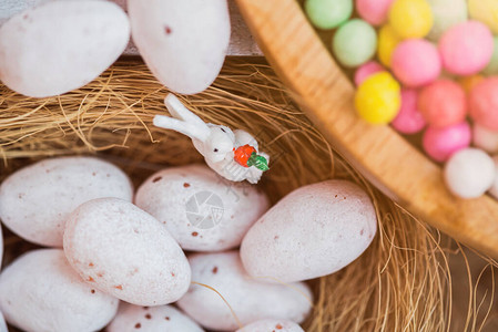 复活节快乐概念彩色复活节鸡蛋图片