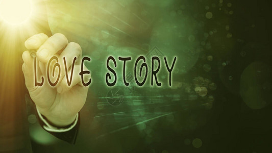 概念手写显示爱情故事概念意味着它是关于爱情图片