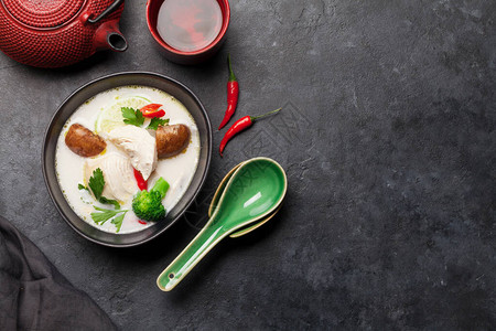 Kha传统泰国汤图片