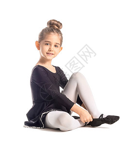 白色背景上可爱的小芭蕾舞演员图片