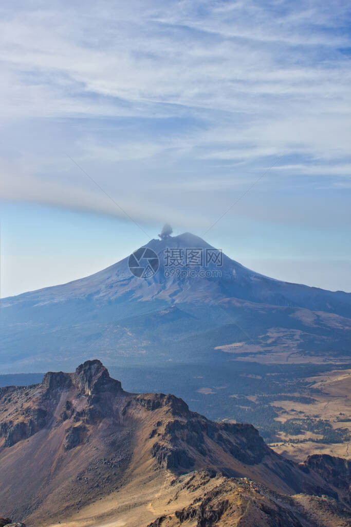 攀登Iztaccihuatl火山墨西哥Popotatepetel火山图片