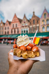 比利时布鲁日华夫饼图片