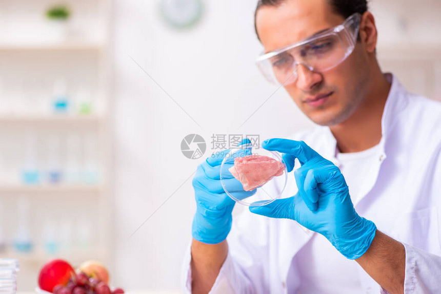 年轻营养专家在实验室测试食品产图片